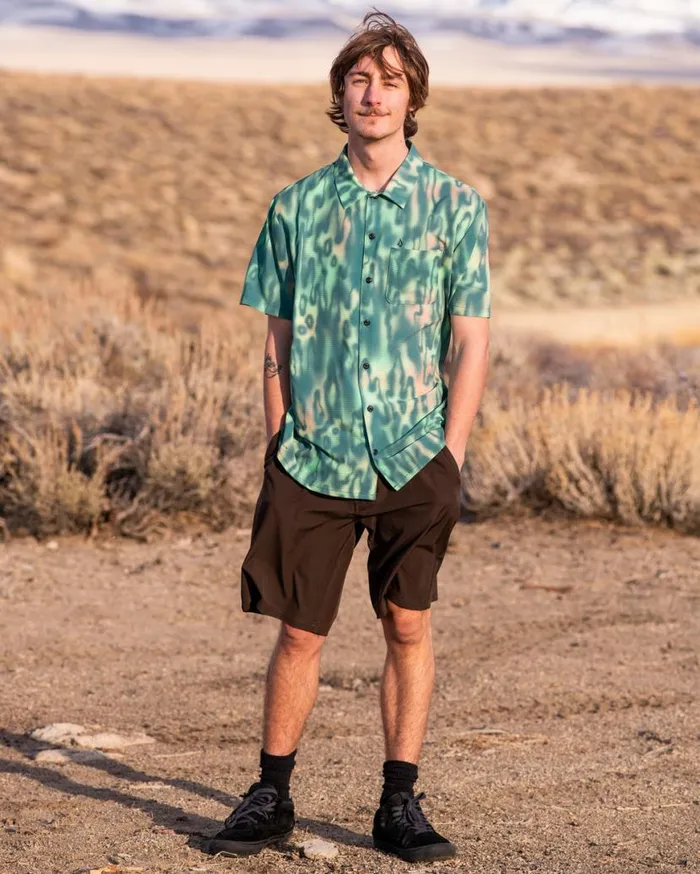 Ridgestone Short Sleeve Shirt 8211 Mysto Green Mens Volcom Golf