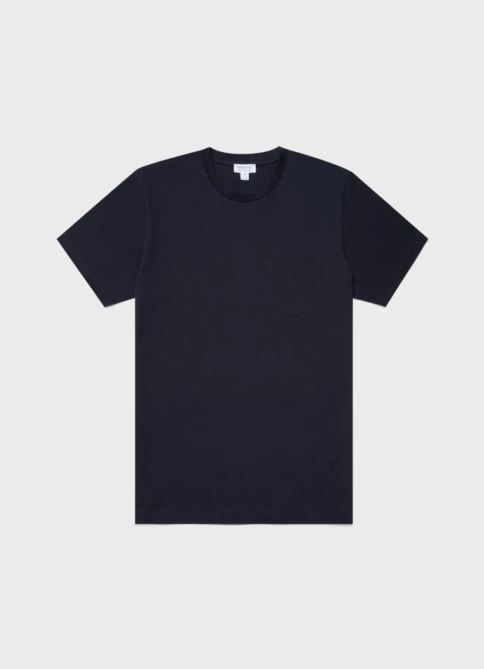 Riviera Midweight Pocket Tshirt Navy Men SUNSPEL Tshirts