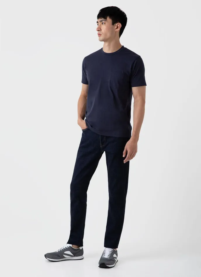 Riviera Midweight Pocket Tshirt Navy Men SUNSPEL Tshirts