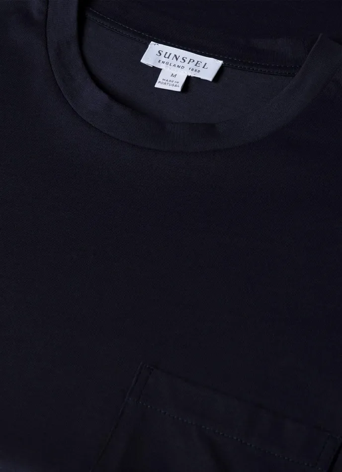 Riviera Midweight Pocket Tshirt Navy Men SUNSPEL Tshirts
