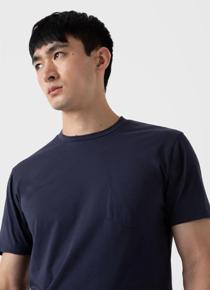 Riviera Midweight Pocket Tshirt Navy Men SUNSPEL Tshirts
