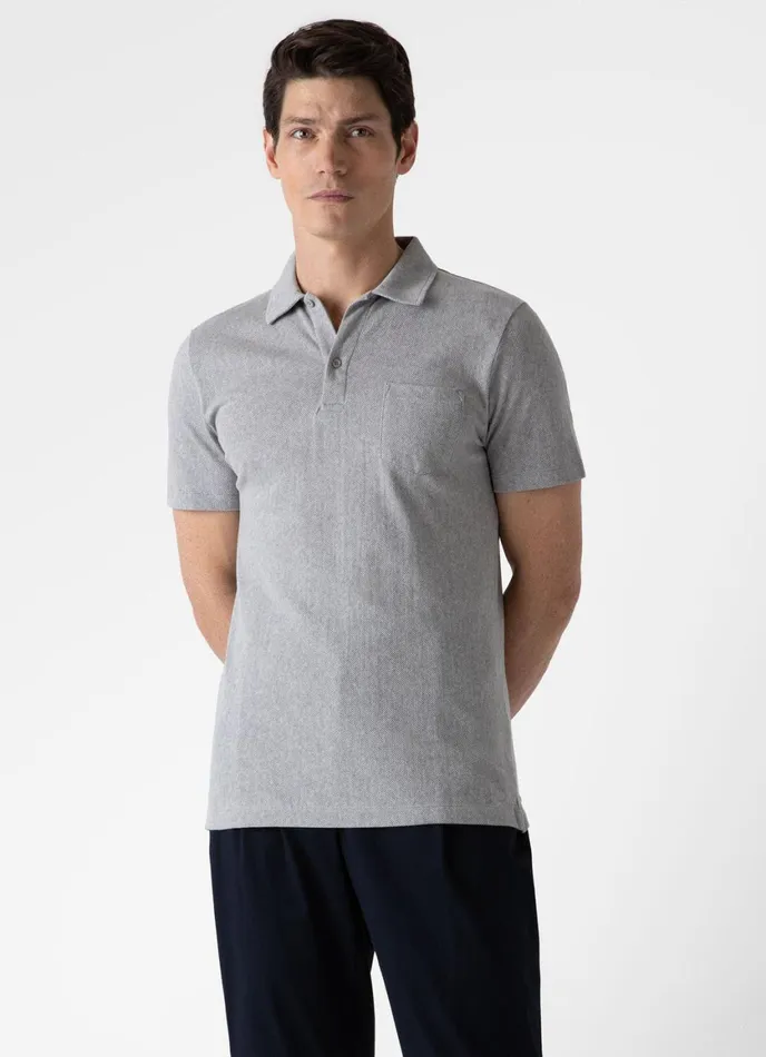 Riviera Polo Shirt Grey Melange Men SUNSPEL Polo Shirts