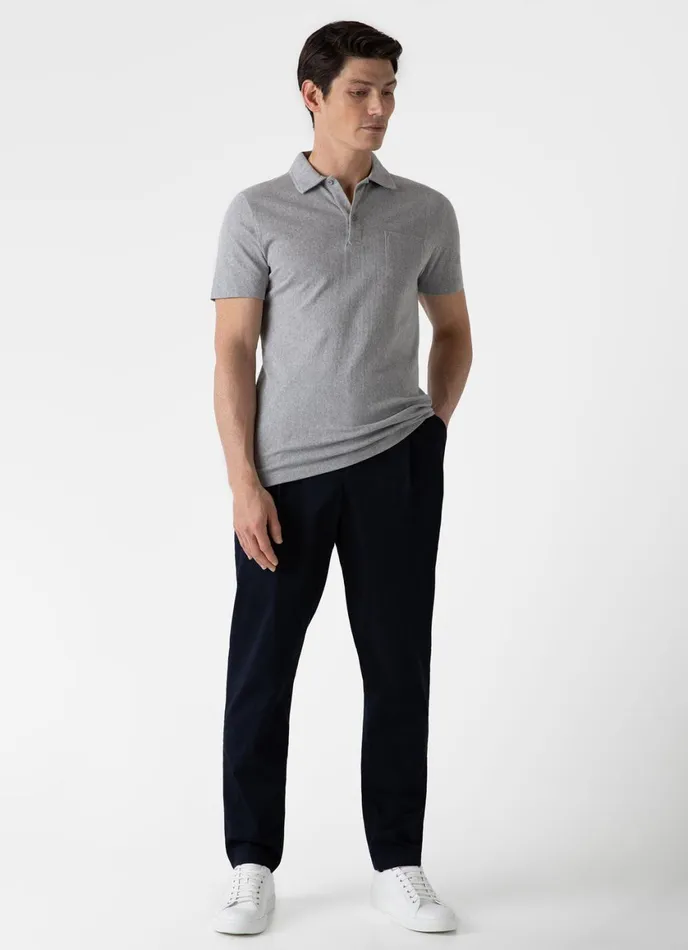 Riviera Polo Shirt Grey Melange Men SUNSPEL Polo Shirts