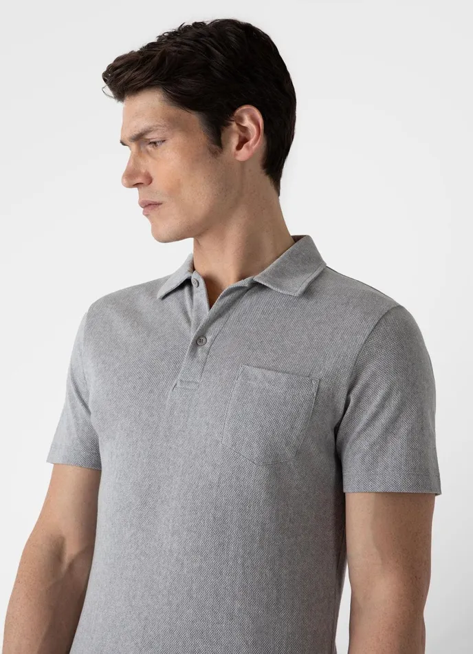 Riviera Polo Shirt Grey Melange Men SUNSPEL Polo Shirts