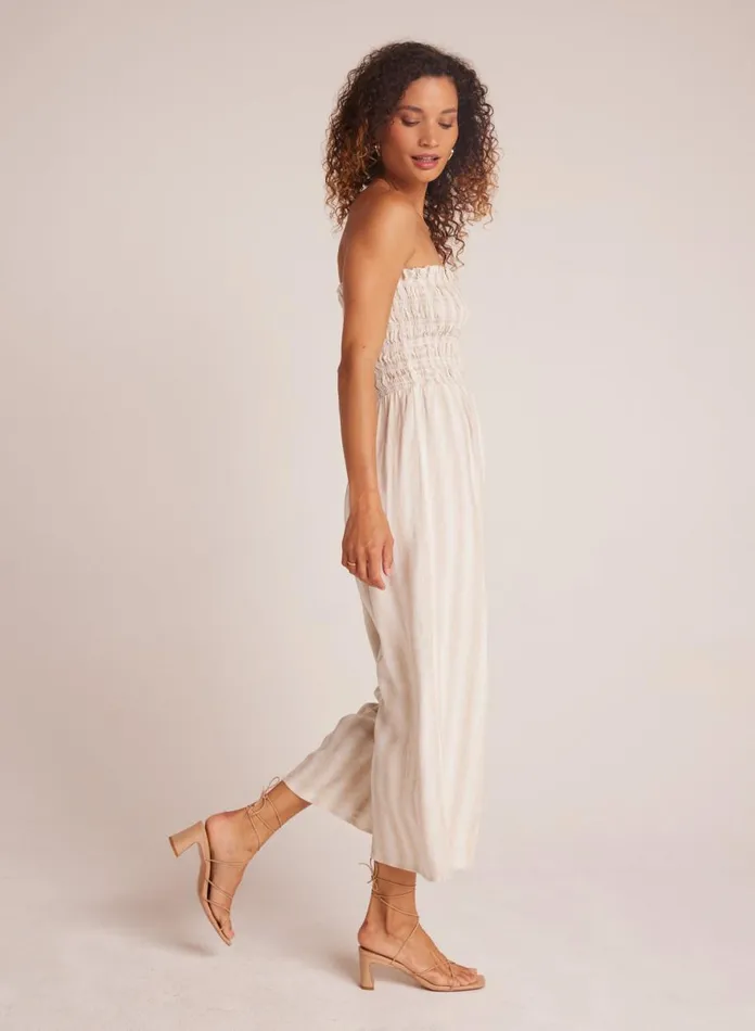 Rompers and Jumpsuits Women Bella Dahl Smocked Strapless Jumpsuit 8211 Playa Sand Stripe Rompers and Jumpsuits Women Bella Dahl Smocked Strapless Jumpsuit 8211 Playa Sand Stripe