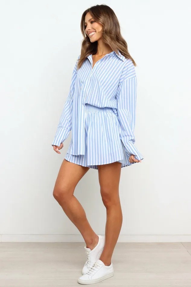Ronadi Top Blue Women Matching Sets Petal and Pup