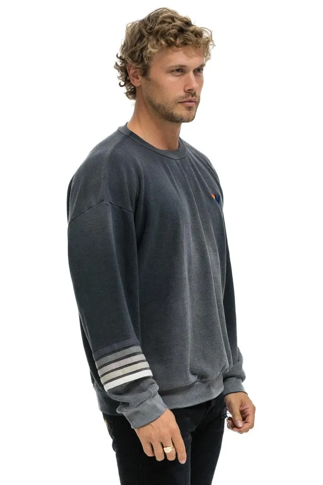 Rugby Stitch Relaxed Crew Sweatshirt 8211 Faded Smoke WomenMen Aviator Nation Sweatshirts