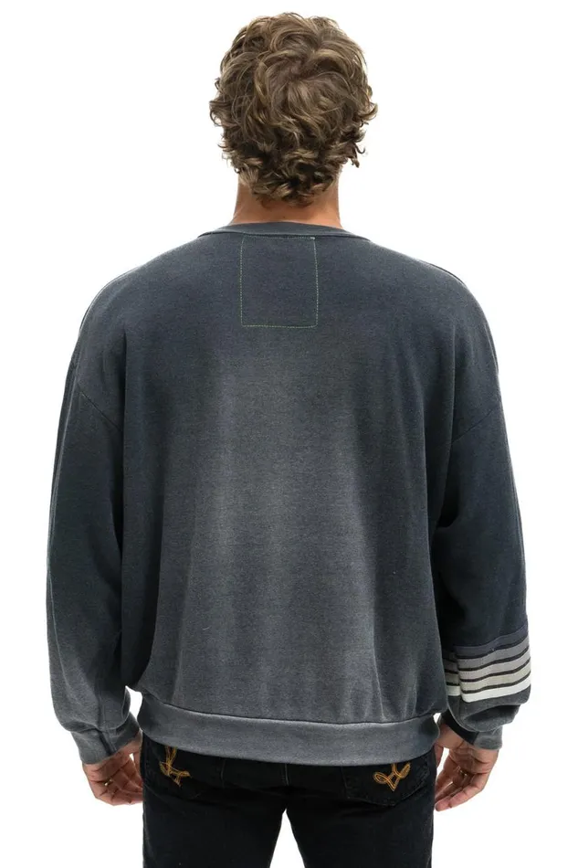 Rugby Stitch Relaxed Crew Sweatshirt 8211 Faded Smoke WomenMen Aviator Nation Sweatshirts