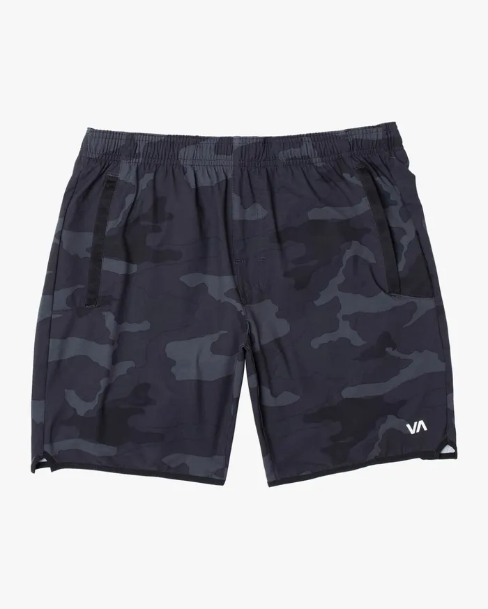 RVCA Athletic Shorts Yogger Stretch Elastic Waist Shorts 17034 Camo 8211 Men