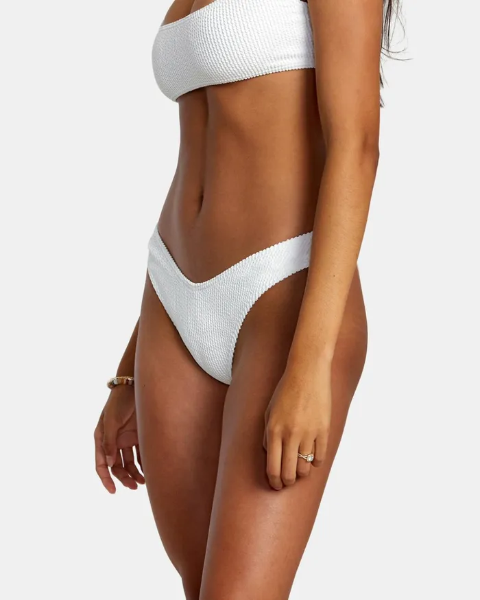 RVCA Bikini Bottoms Grooves Texture High Leg Bikini Bottoms Whisper White 8211 Women RVCA Bikini Bottoms Grooves Texture High Leg Bikini Bottoms Whisper White 8211 Women
