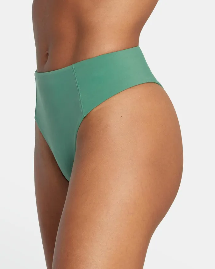 RVCA Bikini Bottoms Solid High Rise Cheeky Bikini Bottoms Palm 8211 Women