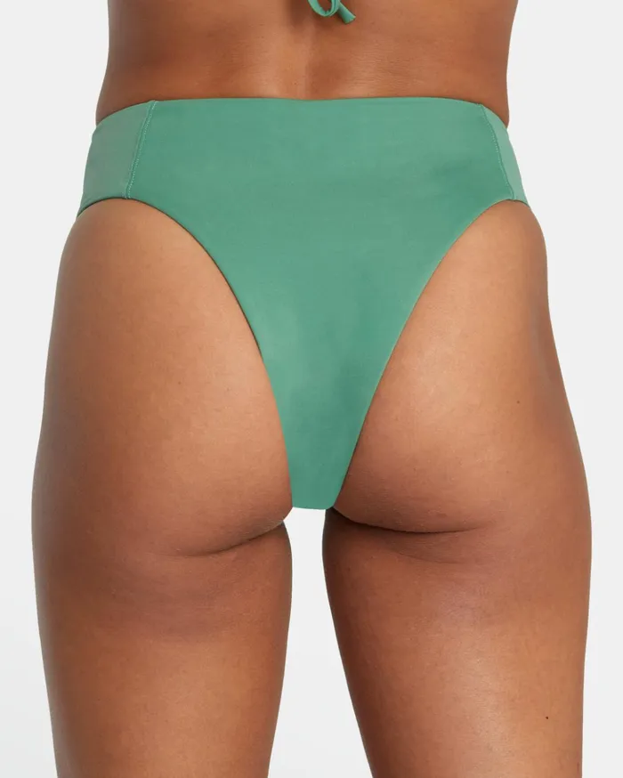 RVCA Bikini Bottoms Solid High Rise Cheeky Bikini Bottoms Palm 8211 Women