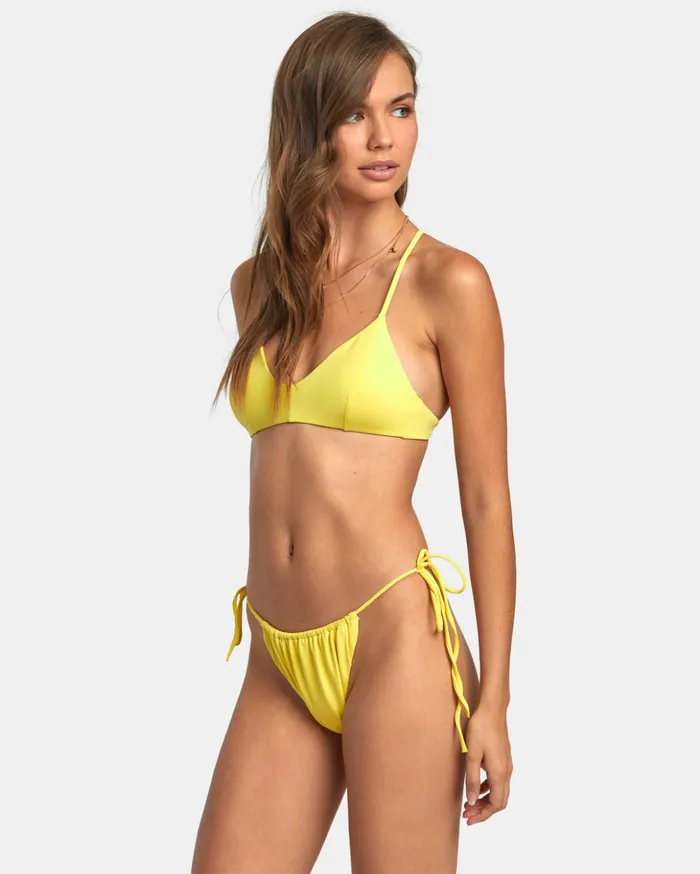 RVCA Bikini Bottoms Solid Tie Skimpy Bikini Bottoms Guava 8211 Women