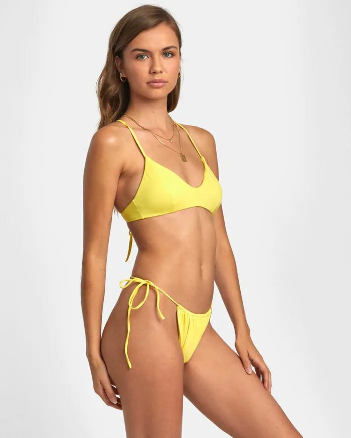 RVCA Bikini Bottoms Solid Tie Skimpy Bikini Bottoms Guava 8211 Women