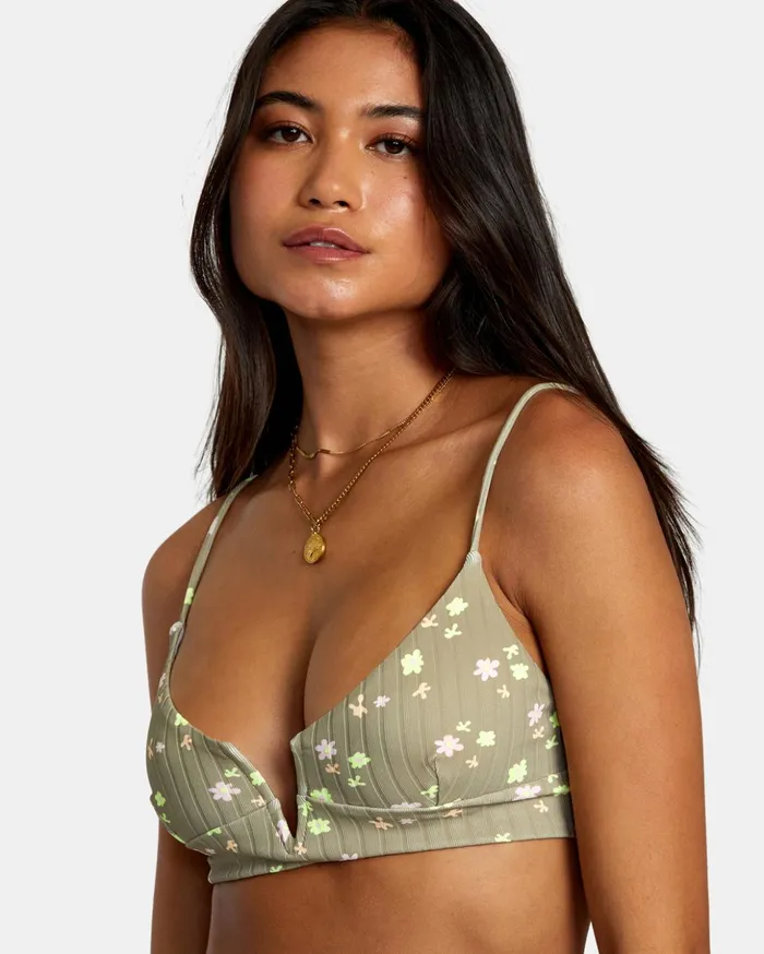 RVCA Bikini Tops Decoupage Crop Bikini Top Aloe 8211 Women