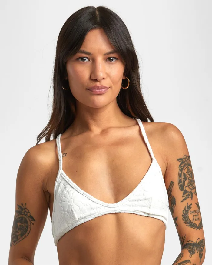 RVCA Bikini Tops Dolly Crossback Triangle Bikini Top Whisper White 8211 Women RVCA Bikini Tops Dolly Crossback Triangle Bikini Top Whisper White 8211 Women