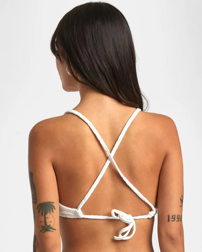 RVCA Bikini Tops Dolly Crossback Triangle Bikini Top Whisper White 8211 Women RVCA Bikini Tops Dolly Crossback Triangle Bikini Top Whisper White 8211 Women