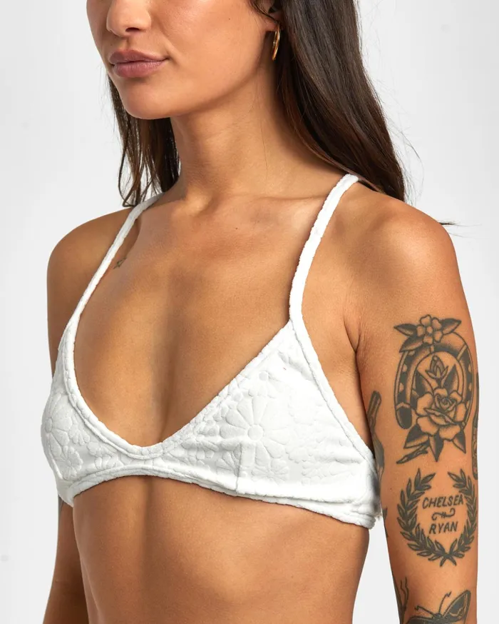 RVCA Bikini Tops Dolly Crossback Triangle Bikini Top Whisper White 8211 Women RVCA Bikini Tops Dolly Crossback Triangle Bikini Top Whisper White 8211 Women
