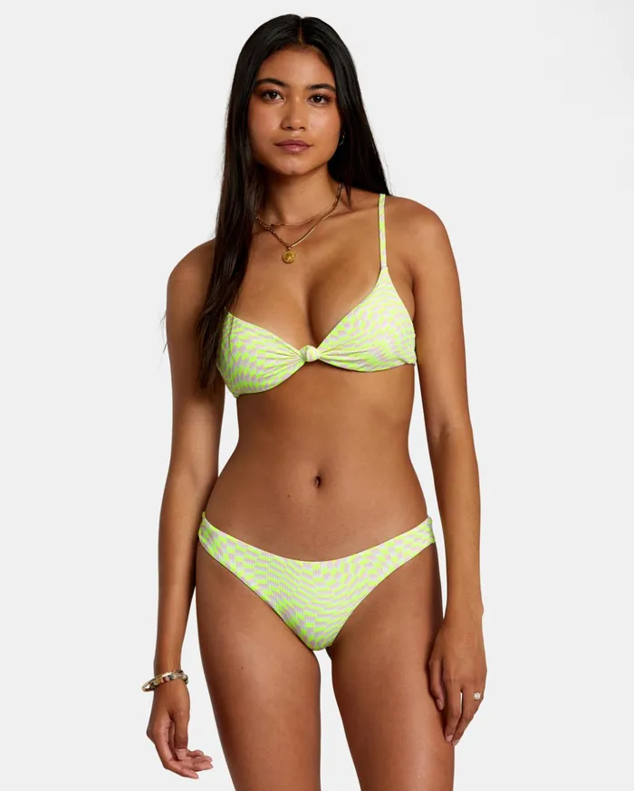 RVCA Bikini Tops Swirl Grid Eco Rib Crossback Bikini Top Pink 8211 Women