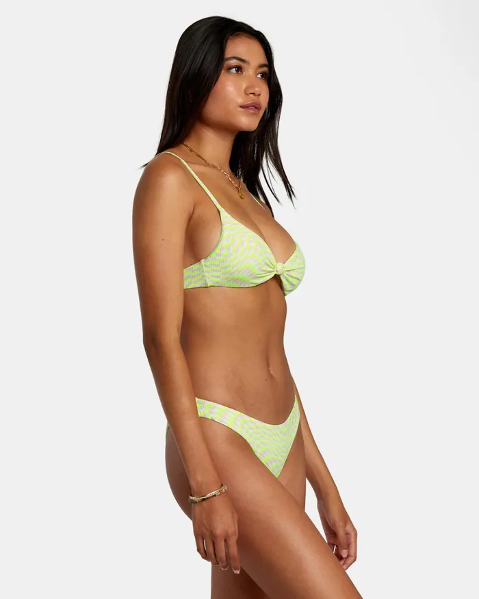 RVCA Bikini Tops Swirl Grid Eco Rib Crossback Bikini Top Pink 8211 Women