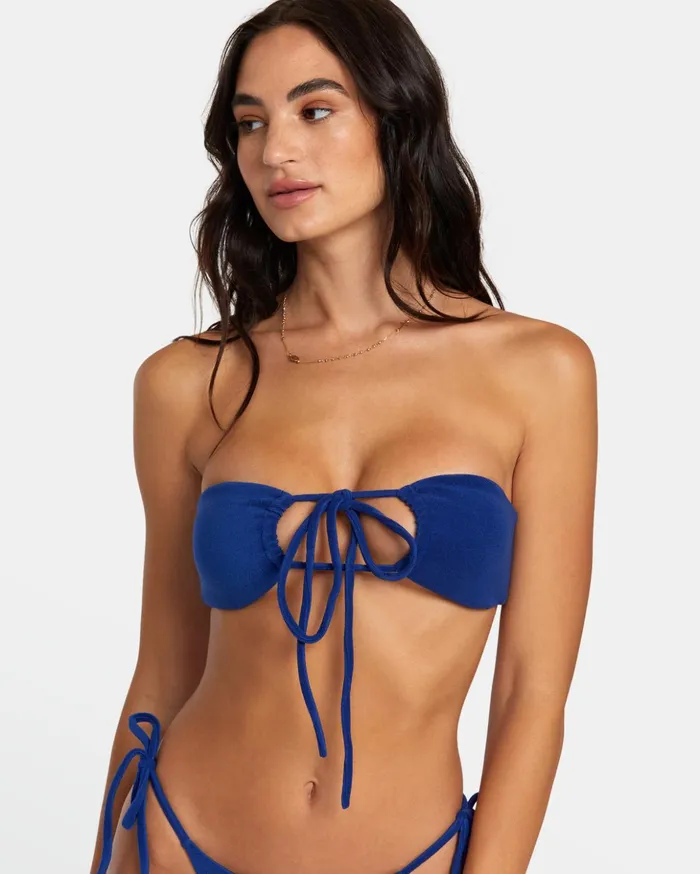 RVCA Bikini Tops Tezzy Solid Halter Bikini Top Bolt 8211 Women