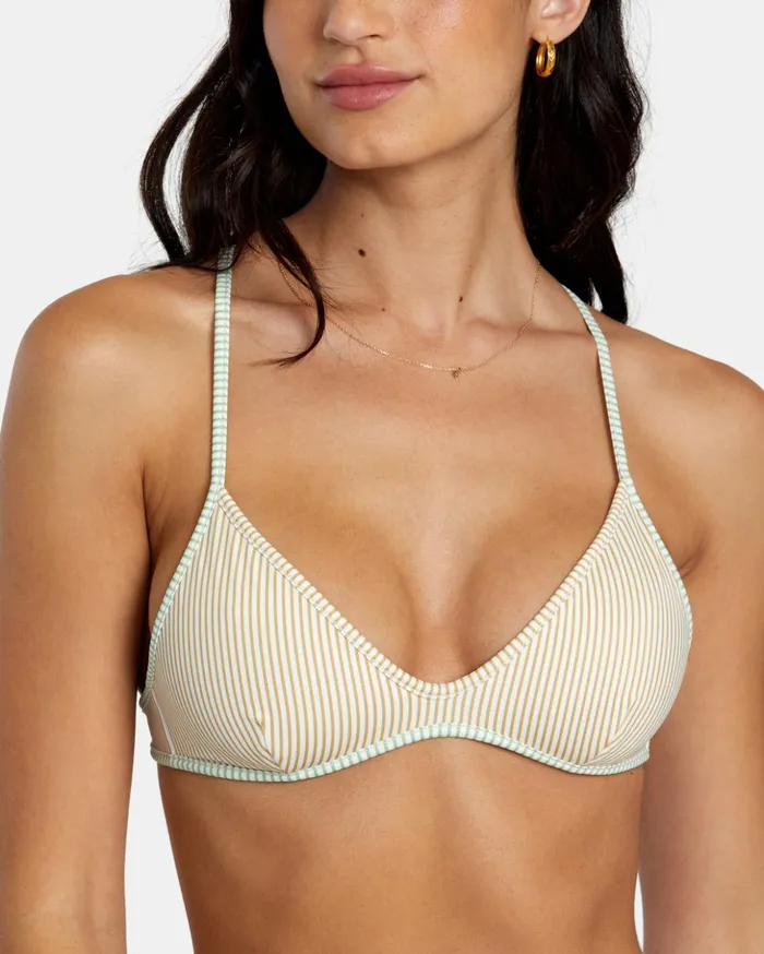 RVCA Bikini Tops Tri Stripe Reversible Triangle Bikini Top Multi 8211 Women