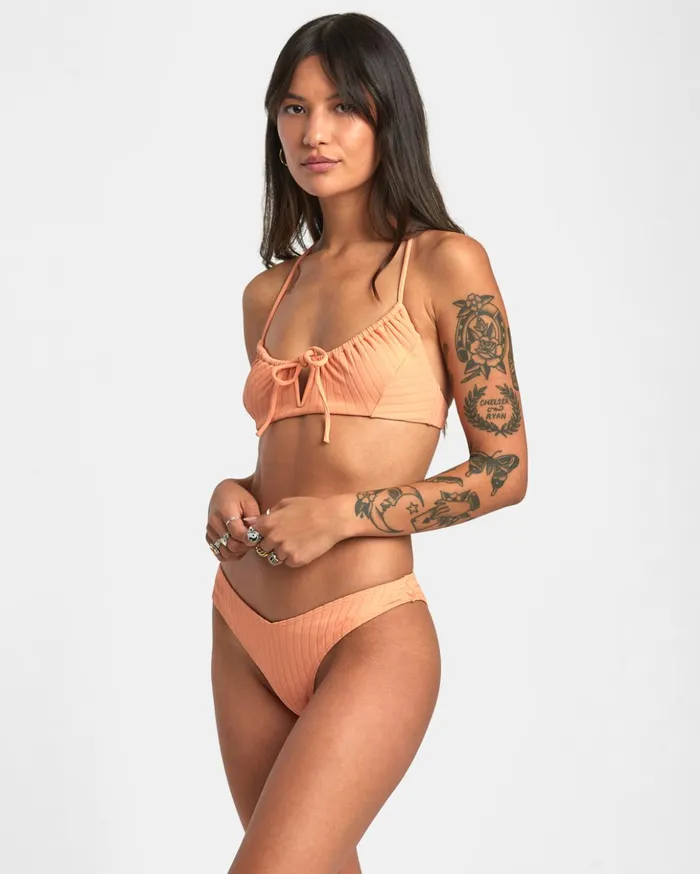 RVCA Bikini Tops Wide Rib Crossback Bikini Top Lilikoi 8211 Women