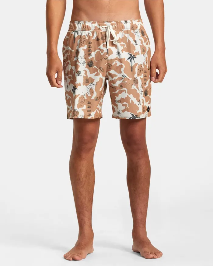 RVCA Boardshorts Atlas Elastic Waist Boardshorts 17034 Camel 8211 Men