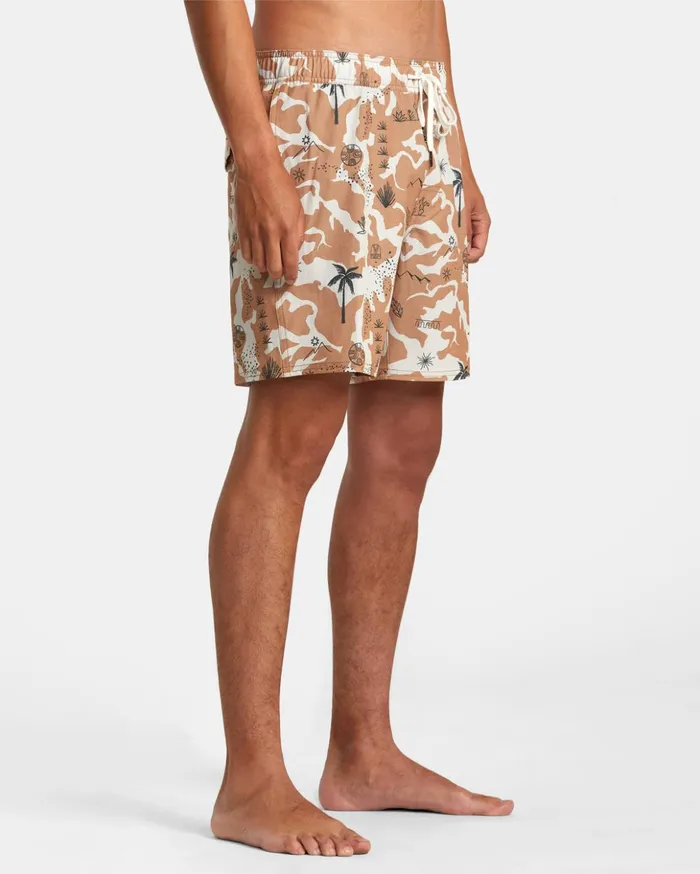 RVCA Boardshorts Atlas Elastic Waist Boardshorts 17034 Camel 8211 Men