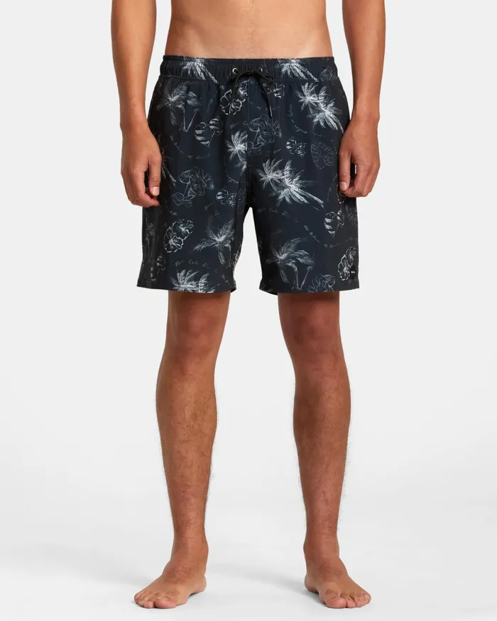 RVCA Boardshorts VA Pigment Elastic Waist Boardshorts 17034 Black 8211 Men