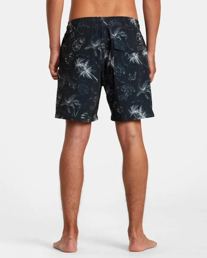 RVCA Boardshorts VA Pigment Elastic Waist Boardshorts 17034 Black 8211 Men