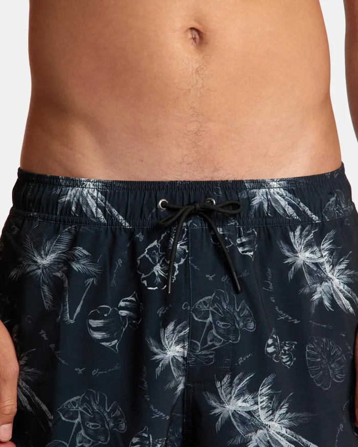 RVCA Boardshorts VA Pigment Elastic Waist Boardshorts 17034 Black 8211 Men