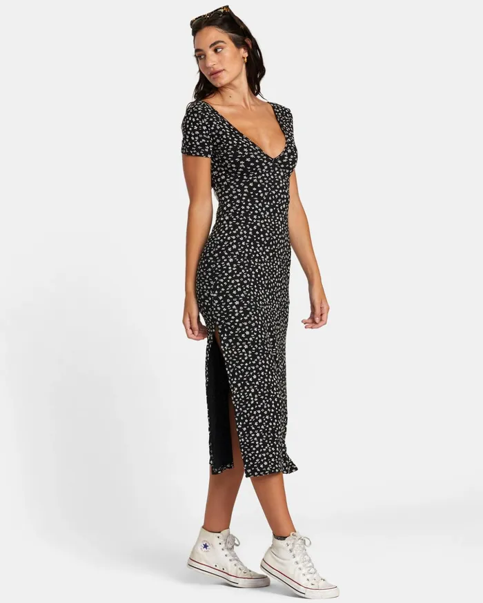 RVCA Dresses Rompers Smitten Midi Dress Rvca Black 8211 Women