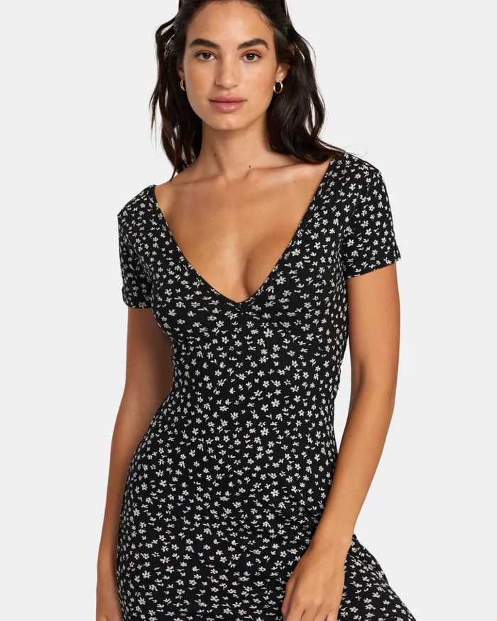RVCA Dresses Rompers Smitten Midi Dress Rvca Black 8211 Women