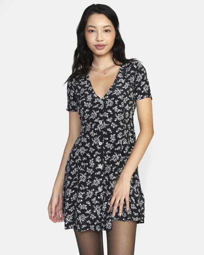RVCA Dresses Rompers Understated Mini Dress Black 8211 Women