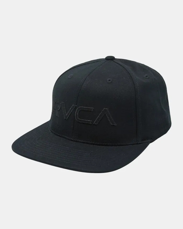 RVCA Hats Beanies Big RVCA Stitched Snapback Hat Black 8211 Men