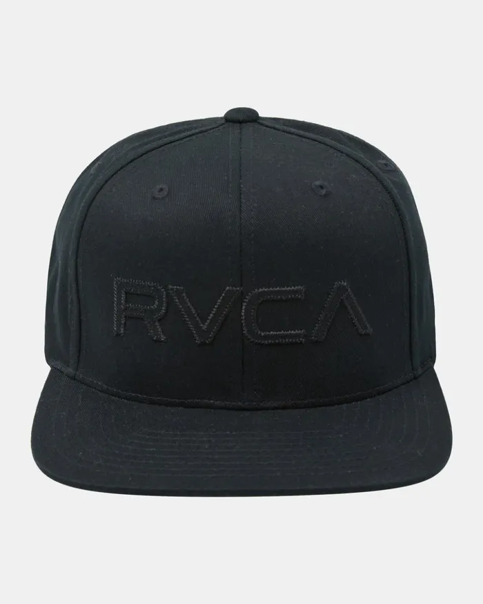 RVCA Hats Beanies Big RVCA Stitched Snapback Hat Black 8211 Men
