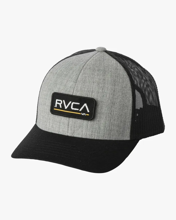 RVCA Hats Beanies Ticket Trucker III Hat Heather Greyblack 8211 Men