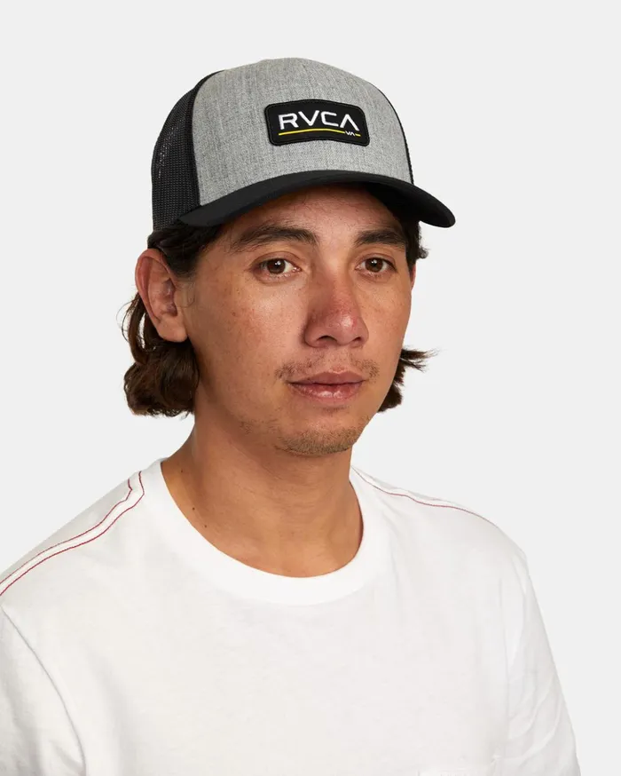 RVCA Hats Beanies Ticket Trucker III Hat Heather Greyblack 8211 Men