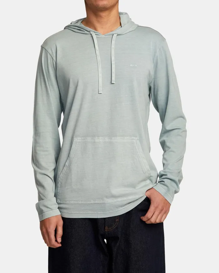 RVCA Hoodies Sweatshirts PTC Pigment Hooded Long Sleeve Tee Iron 8211 Men