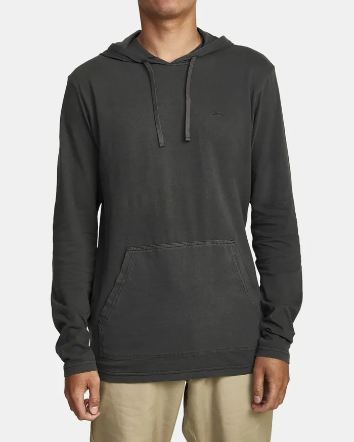 RVCA Hoodies Sweatshirts PTC PIGMENT HOODED LONG SLEEVE TEE Pirate Black 8211 Men RVCA Hoodies Sweatshirts PTC PIGMENT HOODED LONG SLEEVE TEE Pirate Black 8211 Men