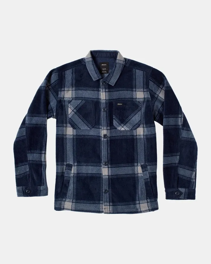 RVCA Jackets Boy039s Yukon Hi Pile Jackets Moody Blue 8211 Boys