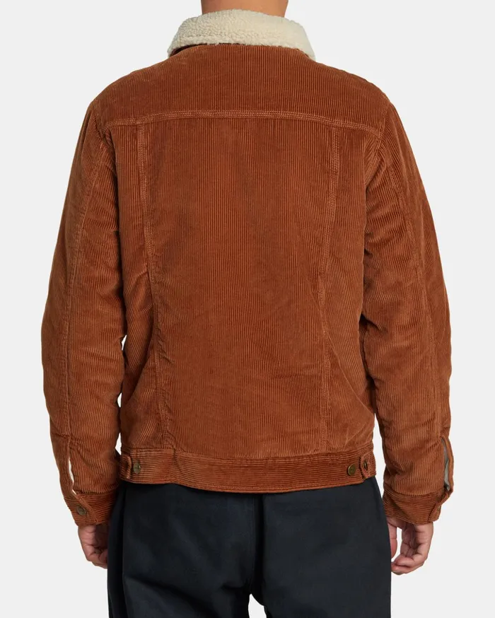 RVCA Jackets Waylon Corduroy Trucker Jacket Rawhide 8211 Men