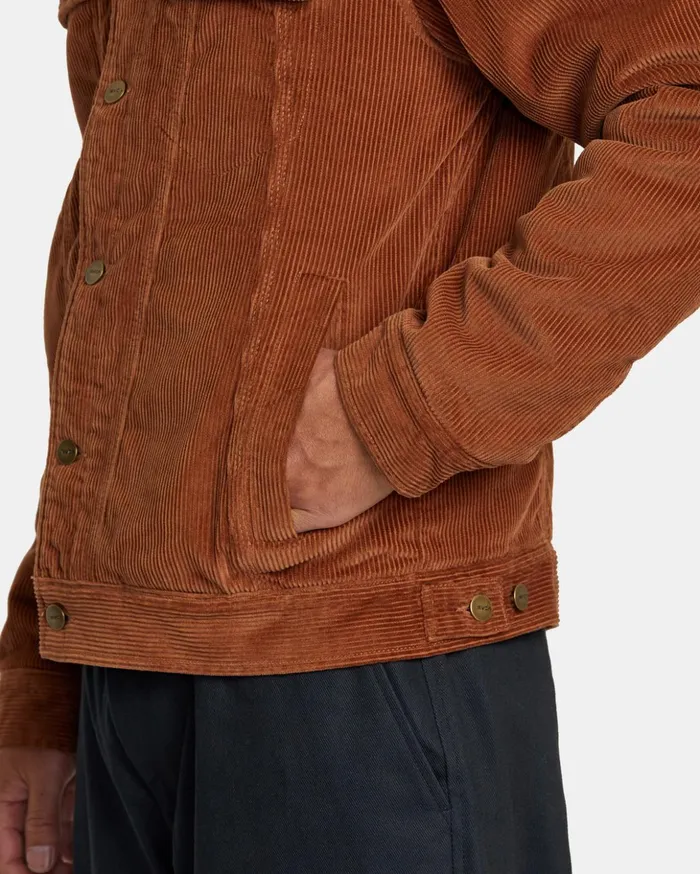 RVCA Jackets Waylon Corduroy Trucker Jacket Rawhide 8211 Men