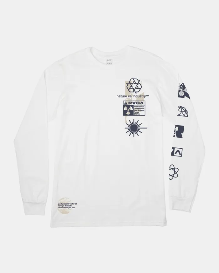 RVCA Long Sleeves Infografik Long Sleeve Tee White 8211 Men