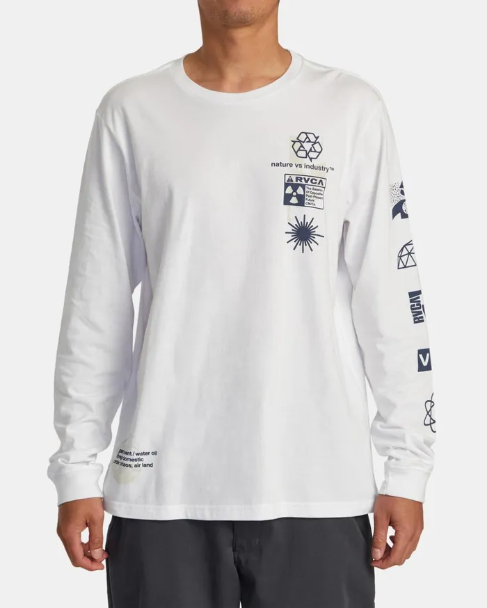 RVCA Long Sleeves Infografik Long Sleeve Tee White 8211 Men