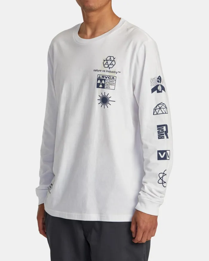 RVCA Long Sleeves Infografik Long Sleeve Tee White 8211 Men