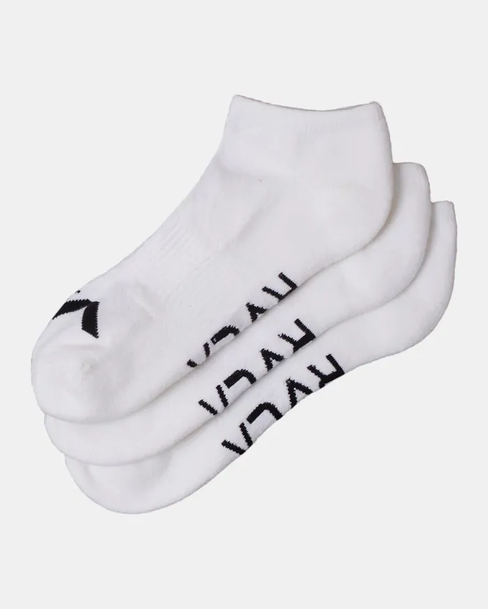 RVCA Other Accessories 3 Pack Sport Logo Super NoShow Socks White 8211 WomenMen