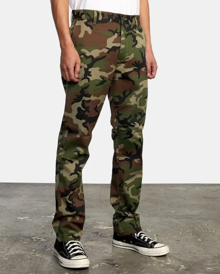 RVCA Pants The Weekend Stretch Pants Woodland Camo 8211 Men