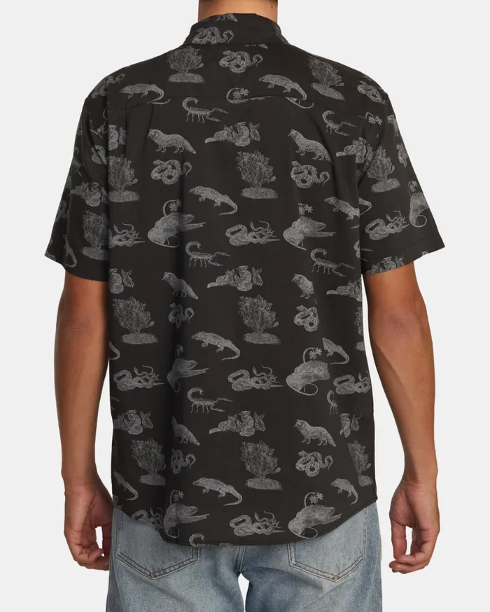 RVCA Shirts Flannels Arrivals Short Sleeve Shirt Black 8211 Men
